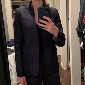 J Crew Regent blazer, navy with grey trim, NWT, 4